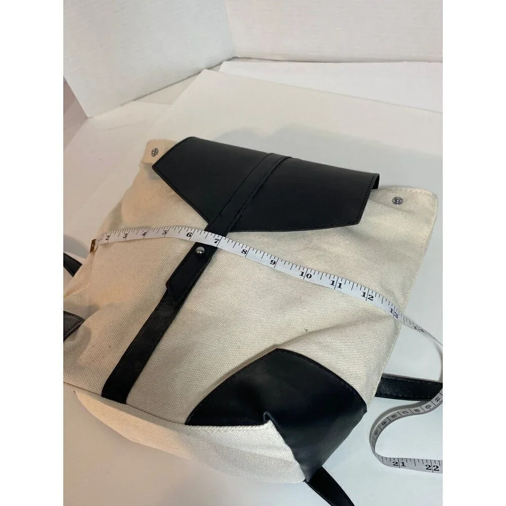 Deux Lux Canvas & Vegan Leather Backpack Adjustable Straps Interior‎ Pocket